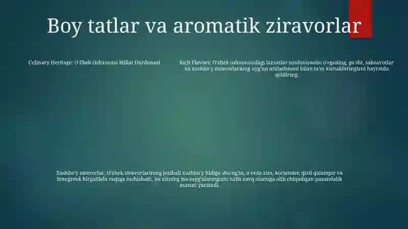 O'Zbek Oshxonasi Millat Durdonasi 4