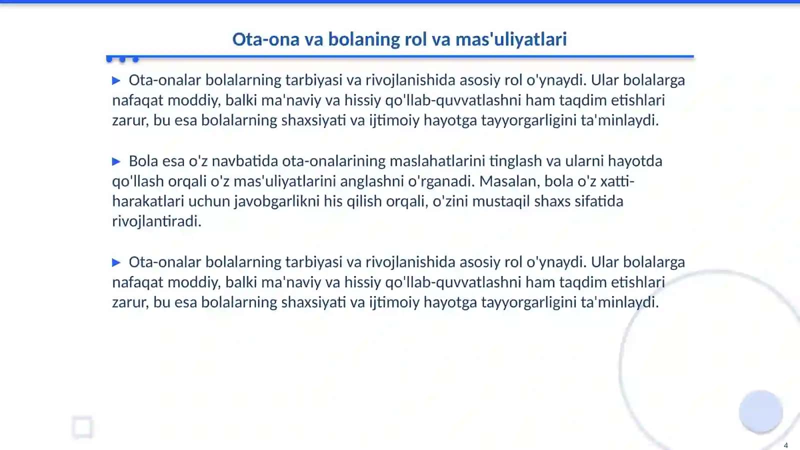Ota-ona-bola munosabatlar tizimi 4