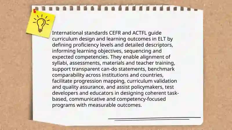 Main Purpose of International Standards in ELT 4