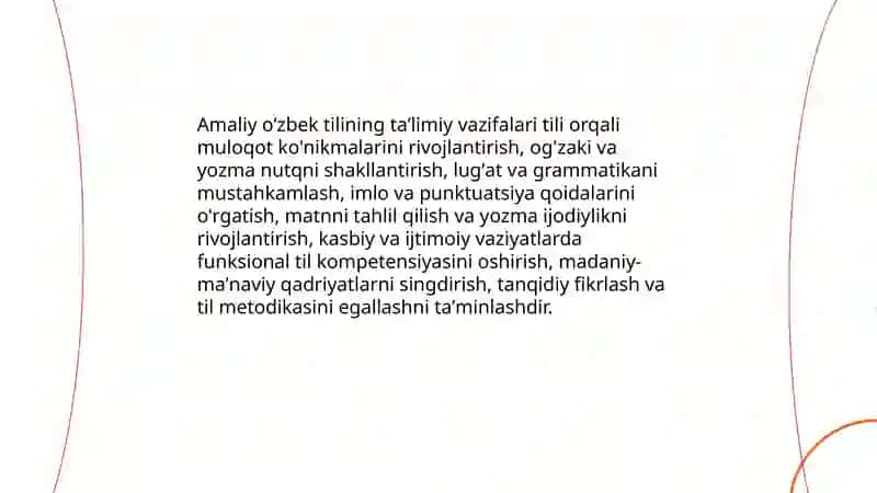 Amaliy oʻzbek tilining maqsad va vazifalari 4