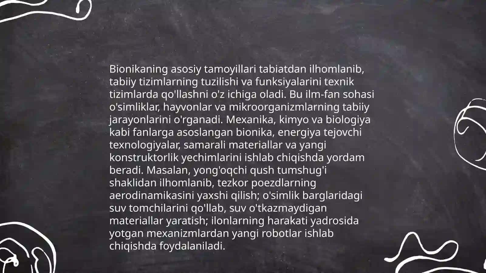 Bionika asoslari va uning inson hayotidagi oʻrni 4