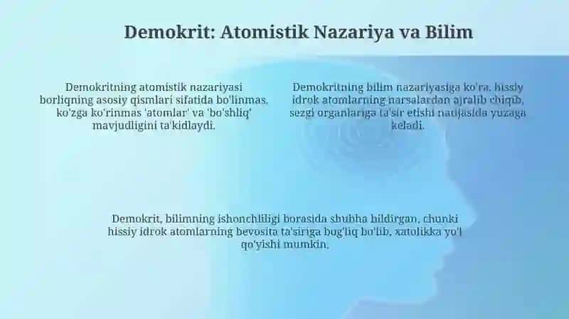 Aristotel, Demokrit va Heraklitning asosiy g'oyalari 4