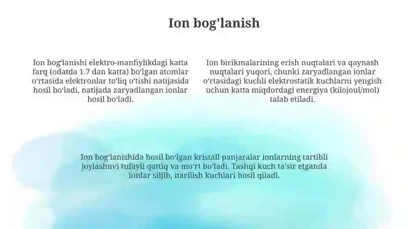 Kimyoviy bog'lanish 4