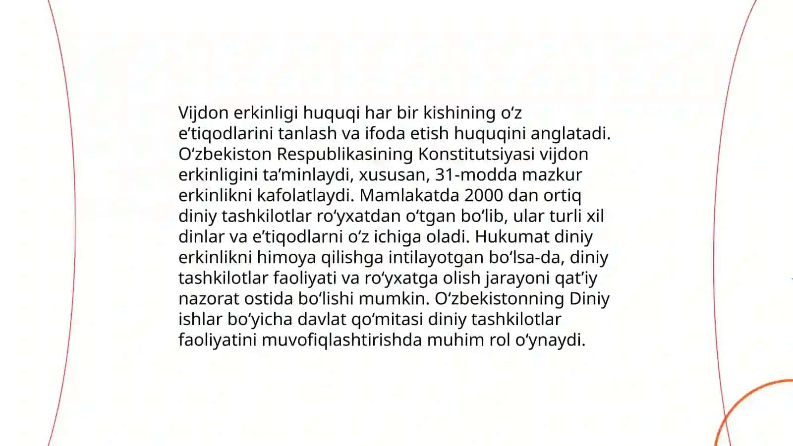 Vijdon va eʼtiqod erkinligining taʼrifi 4