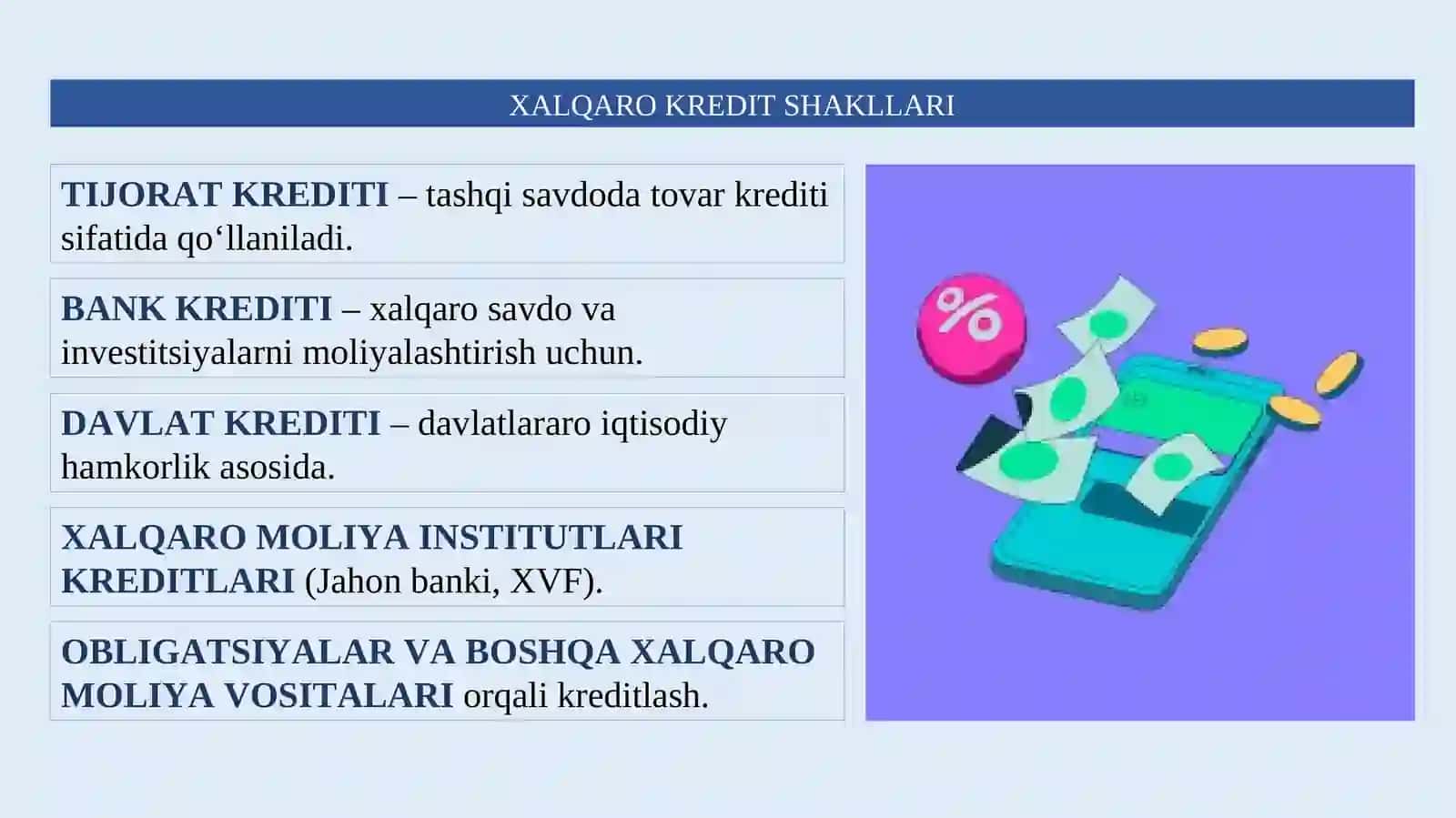 Xalqaro kredit munosabatlari 4