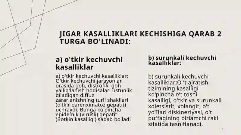 Jigar faoliyatining buzilishi 4