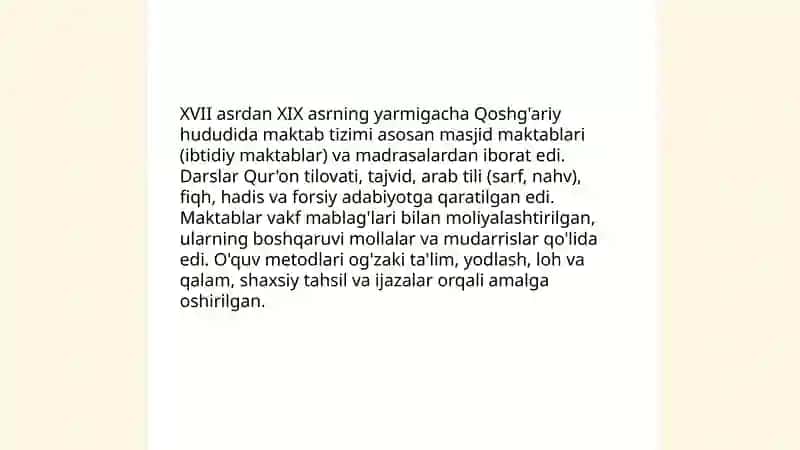 XVII asrda XIX asrning yarmigacha tarbiya, maktab va pedagogik fikrlar rivoji. 4