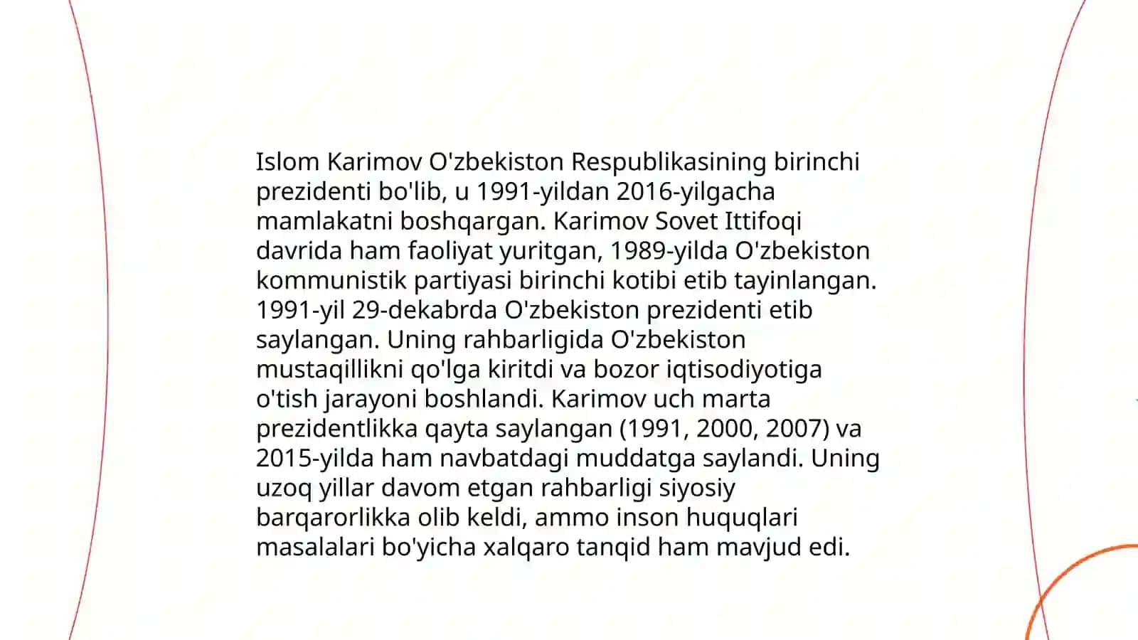 Prezidentlik institutining joriy etilishi va Islom Karimovning faoliyati 4