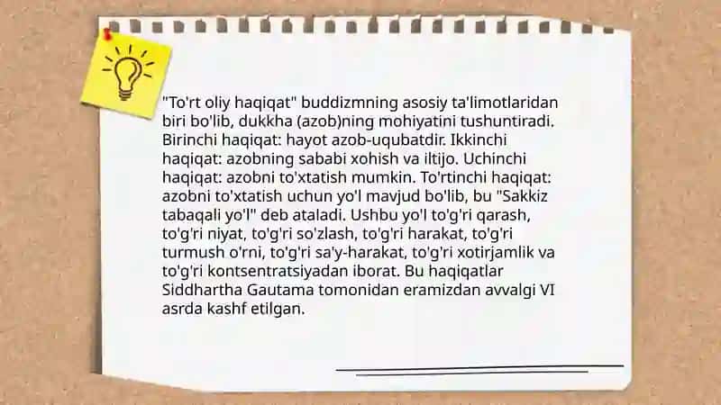 Buddaviylik asoslari va ta'limoti 4