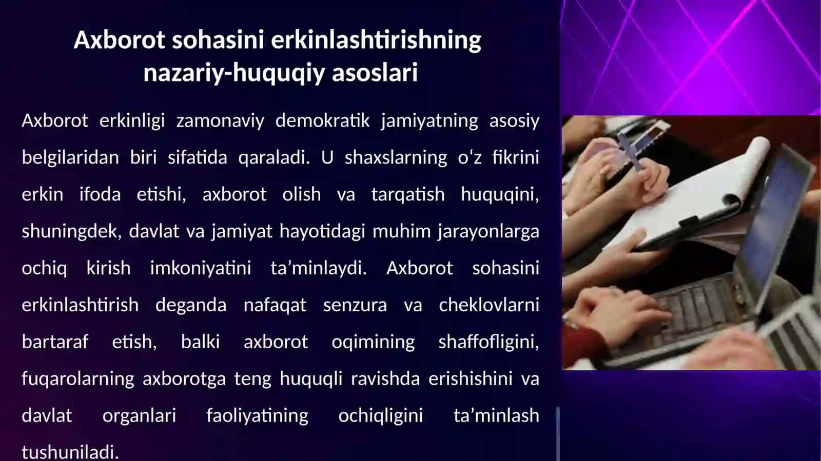Axborot sohasini erkInlashtIrish va takomillashtIrish istIqboLLarI 4