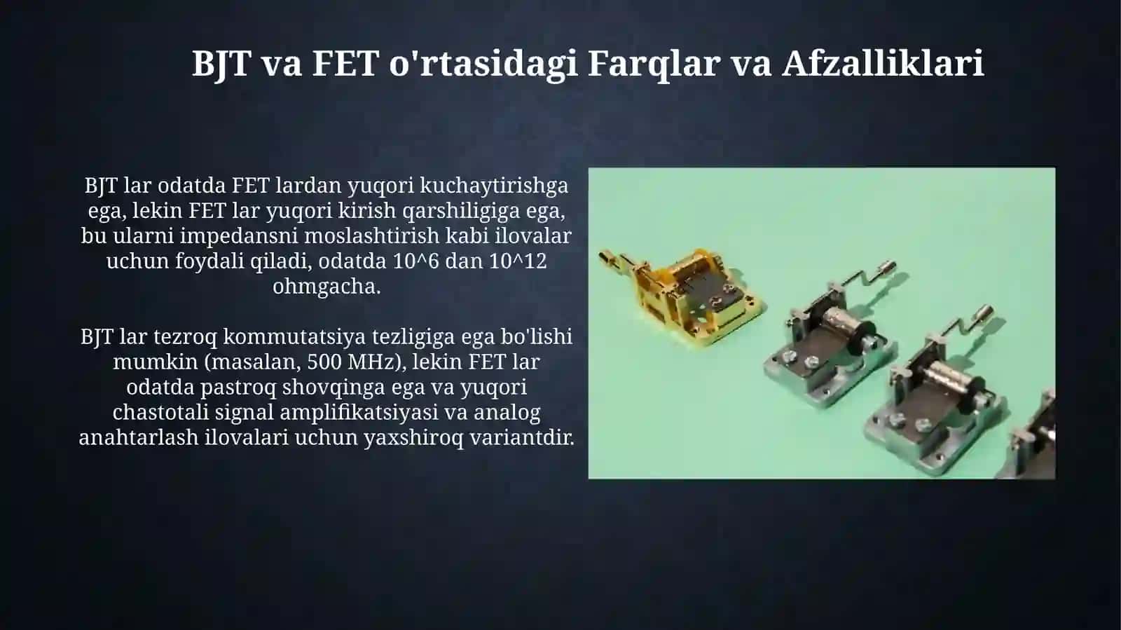 Tranzistorlar.Tranzistorlarning parametrlari va ularning xarakteristikasi 4