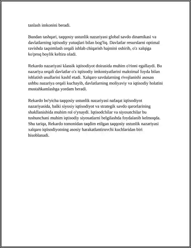 KLASSIK IQISODIYOTLAR. REKARDO MARKUS XYUM 4