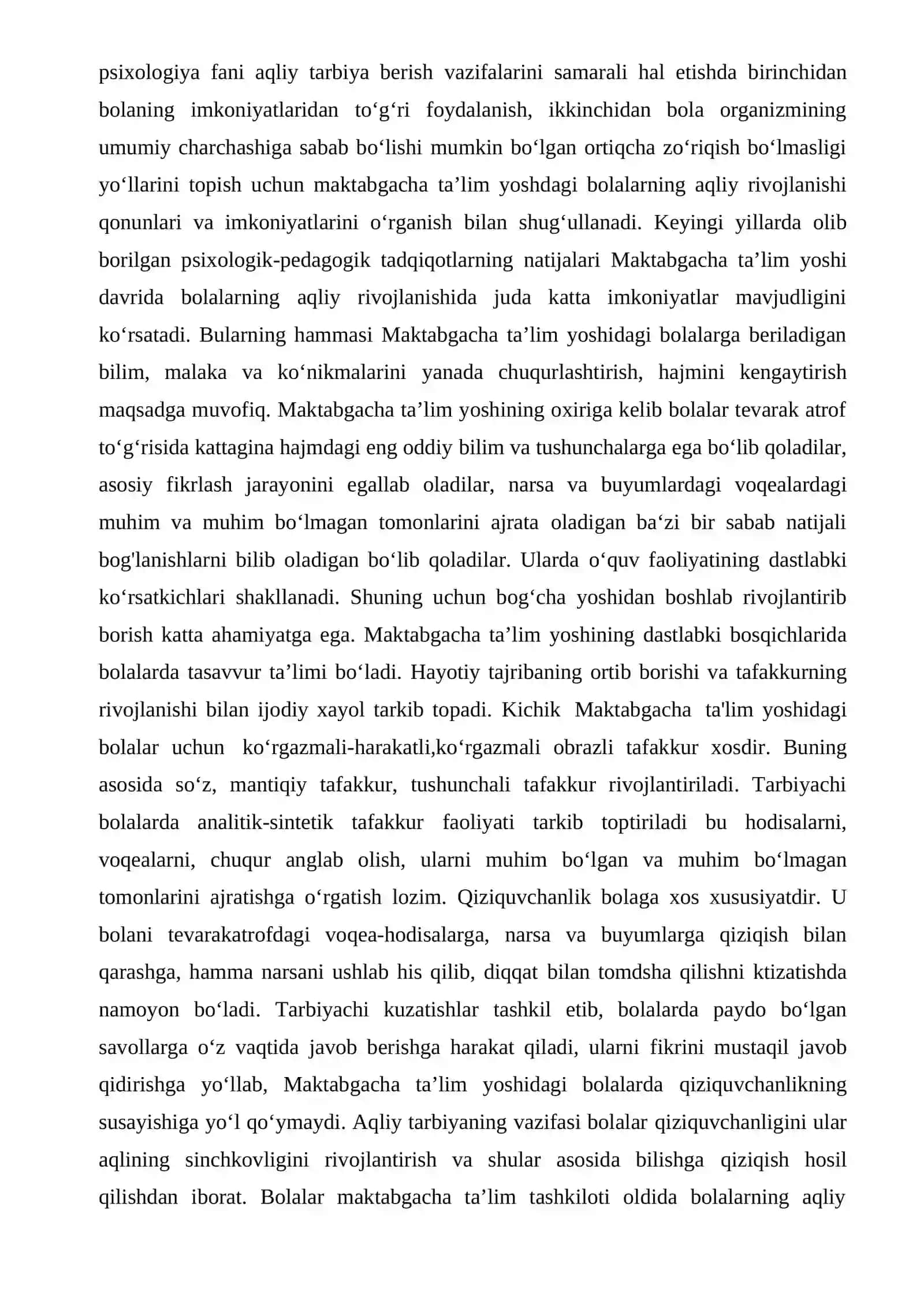 MAKTABGACHA TA’LIM TASHKILOTLARIDA AQLIY TARBIYANI TASHKIL ETISH 4