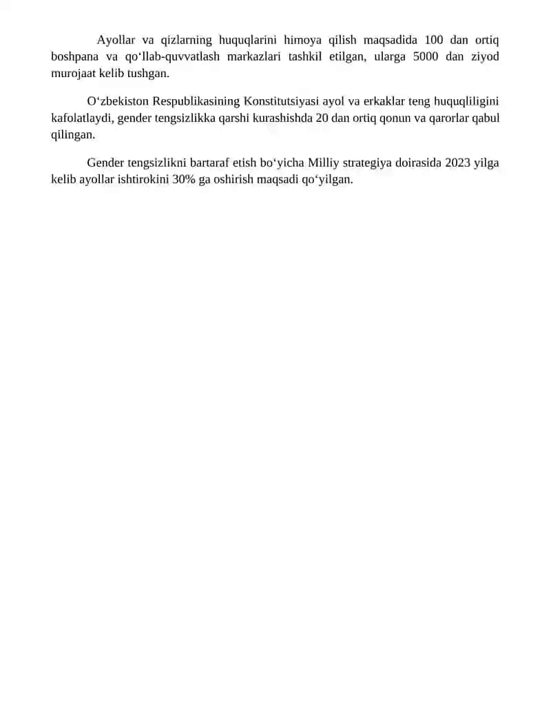 Yangi Oʻzbekistonda inson haq - huquqlari va erkinliklari kafolatining yaratilishi 4