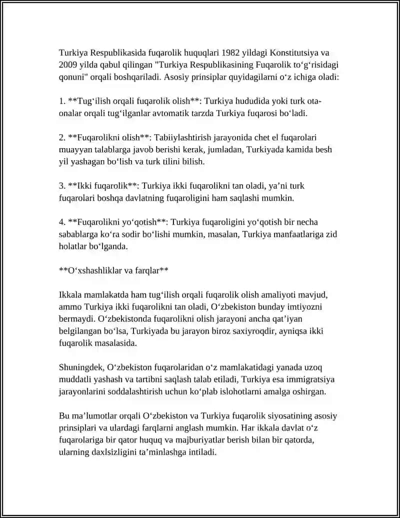 OZBEKISTON VA TURKIYANING FUQOROLIK QONUNINNG SOLISHTIRUVI 4