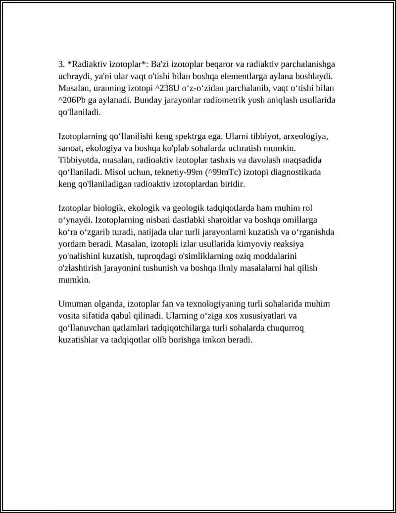 IZOTOP VA IZOBARLAR. YADRO REAKSIYALARI. RADIOKTIVLIK 4