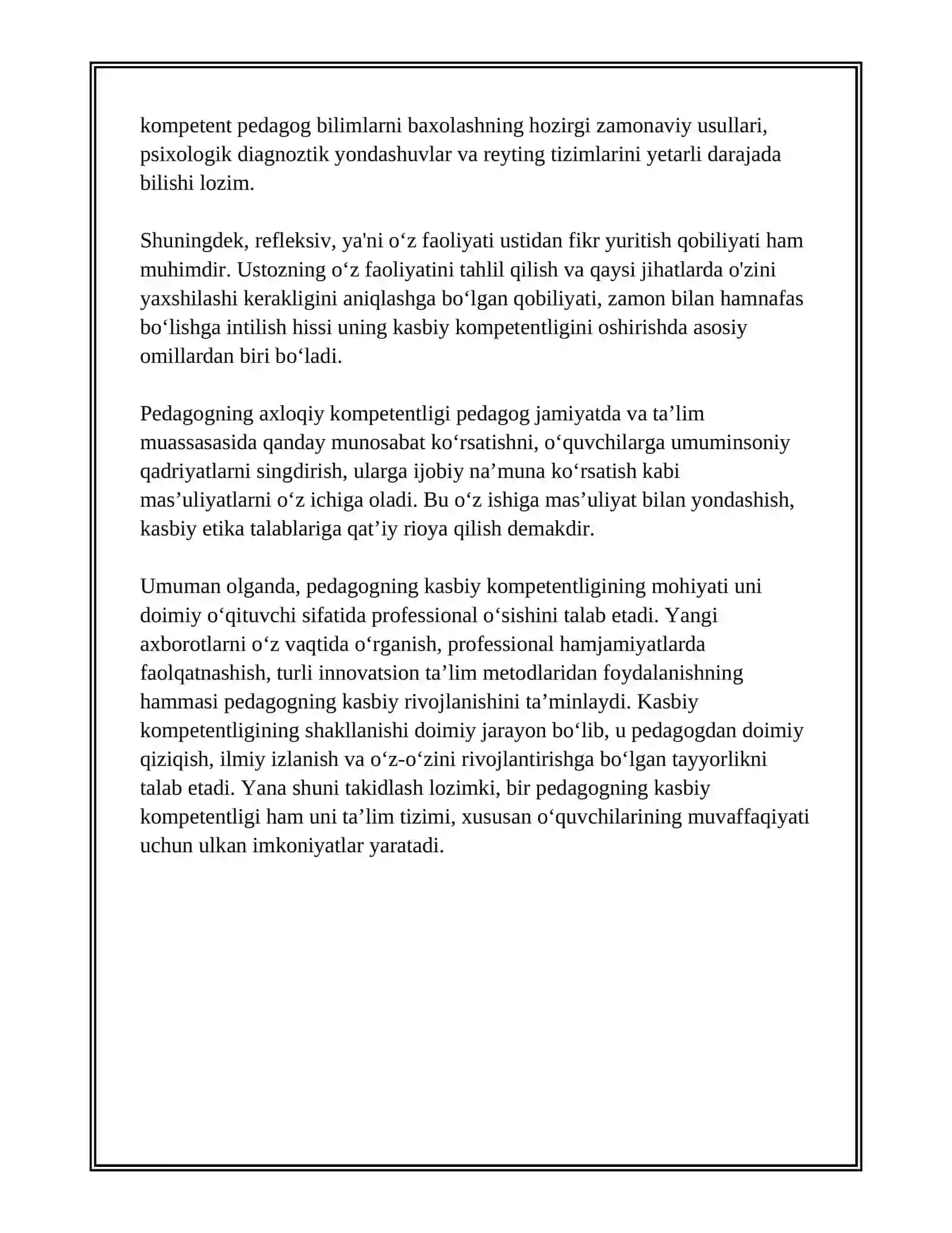 PEDAGOGNING KASBIY KOMPETENTLIGINING TUZILISHI VA MAZMUNI 4