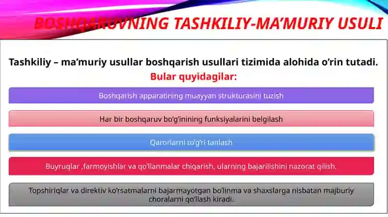 Boshqaruv usullari 4
