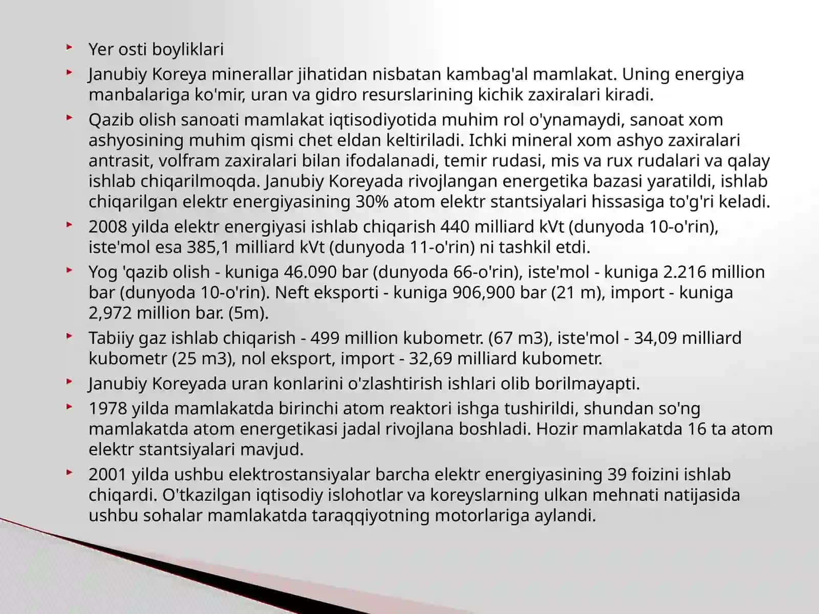 Koreyaning tabiiy resurs va mineral resurs salohiyati 4