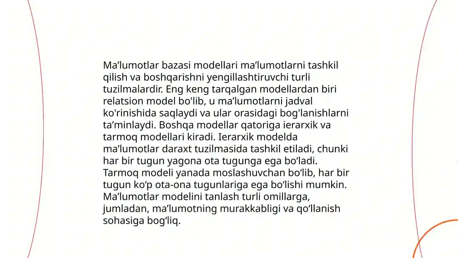 Maʼlumot bazasi tizimining arxitekturasi 4