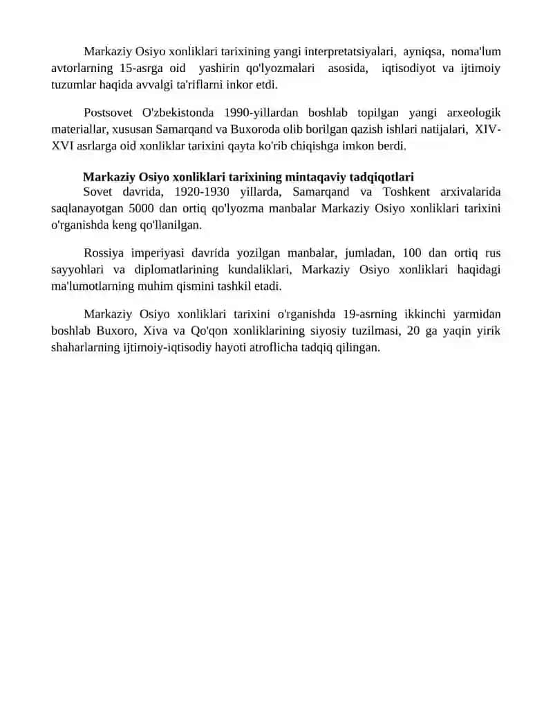 O’rta Osiyo xonliklari davri tarixi tarixshunosligi 4