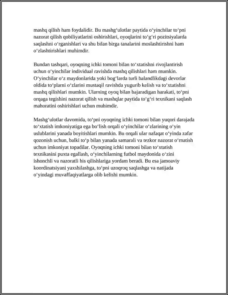 TOPNI TURLI USULLARDA TOʻXTATISHNI TAKOMILLANTIRISH 4