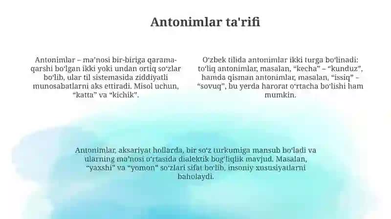 Antionim va paronimlar 4