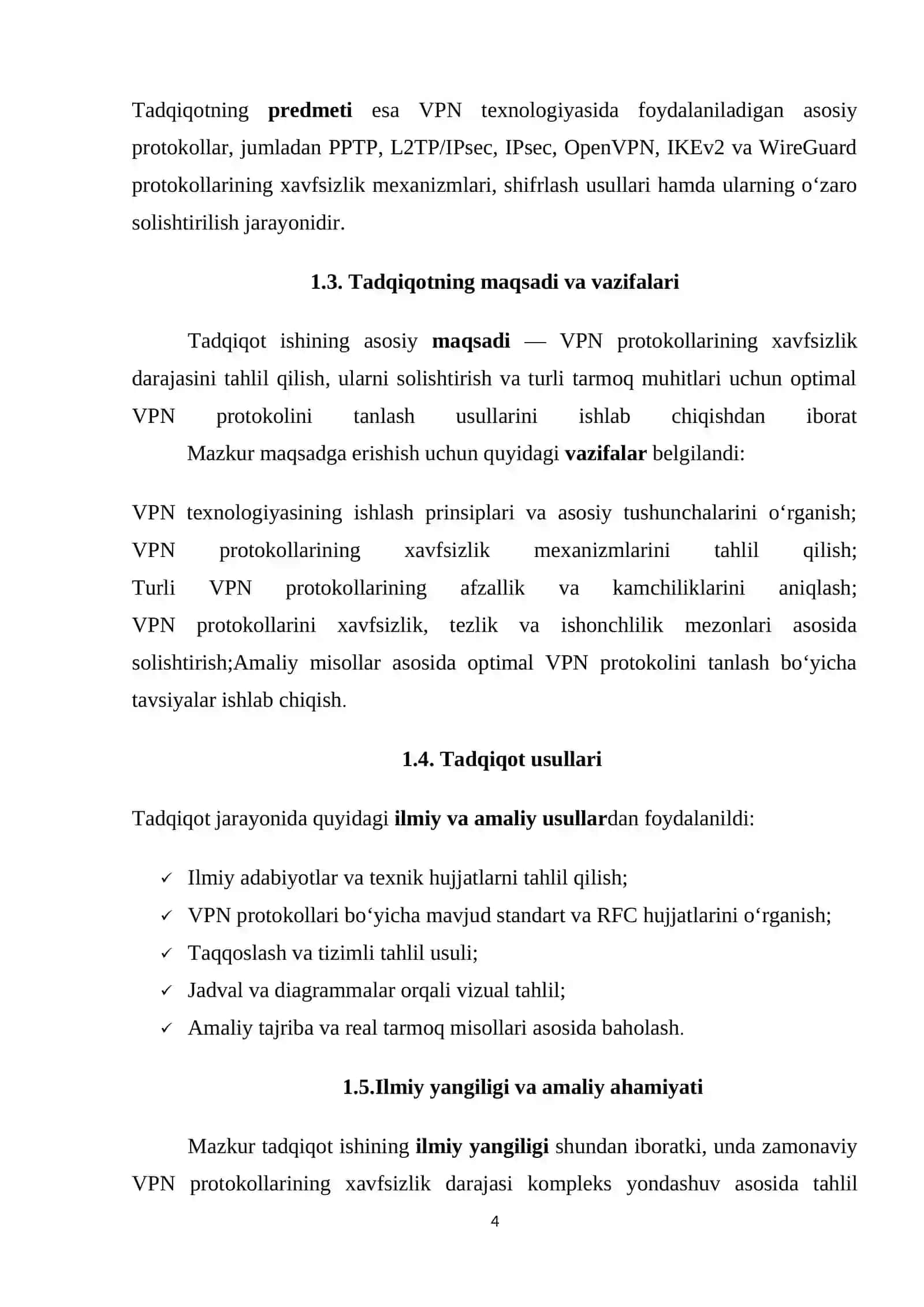 VPN PROTOKOLLARINING XAVFSIZLIK DARAJASINI SOLISHTIRISH VA OPTIMAL TANLASH USULLARINI TAHLIL QILISH 4
