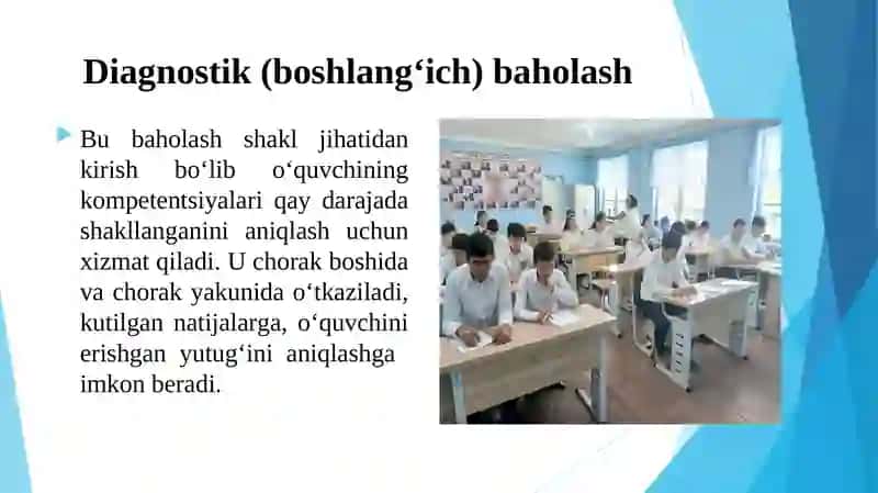 Diagnostika va o‘quvchilar bilimini elektron baholashning zamonaviy metod va texnologiyalarini joriy etishi.ppt 4
