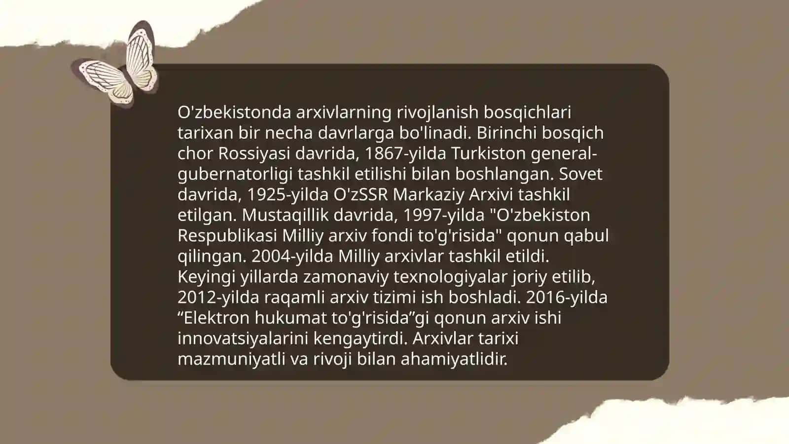 O'zbekistonda dastlabki zamonaviy arxivlarning paydo bo'lishi 4