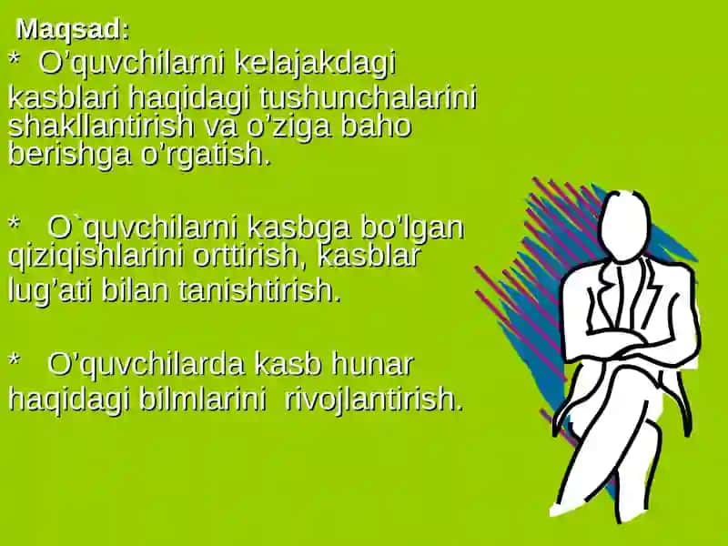 O’quvchilarni kasb-hunarga qiziqtirish va yo’naltirish bo’yicha” trening mashg’ulotlari 4