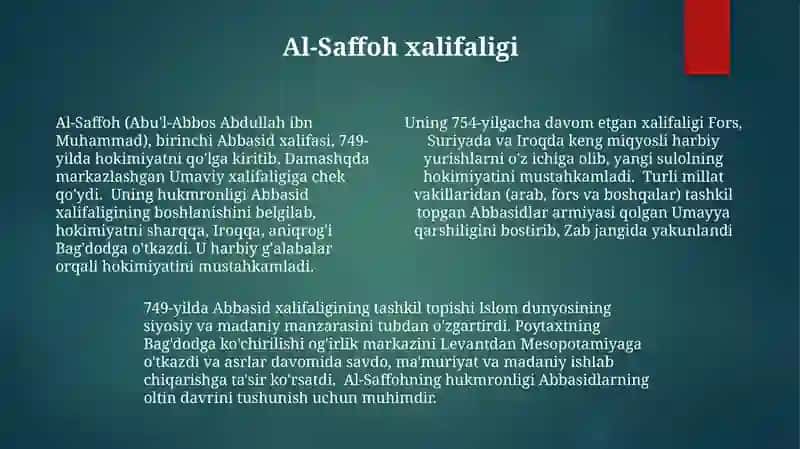 Abbosiylar sulolasining boshlanishi 4