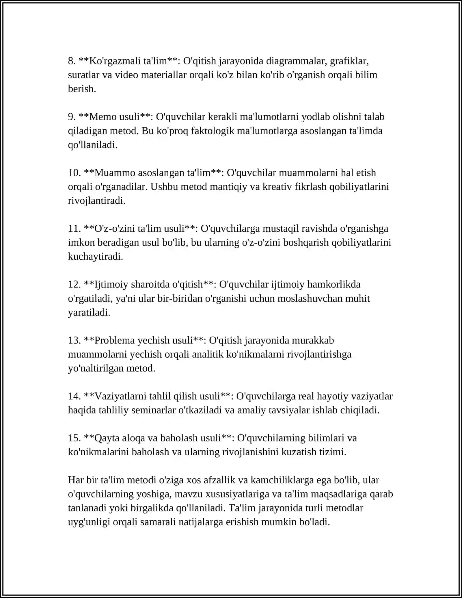 TA'LIM METODLARI TASNIFI 4