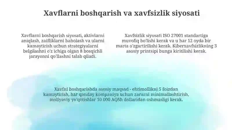 Axborot xavfsizligini taminlash 4