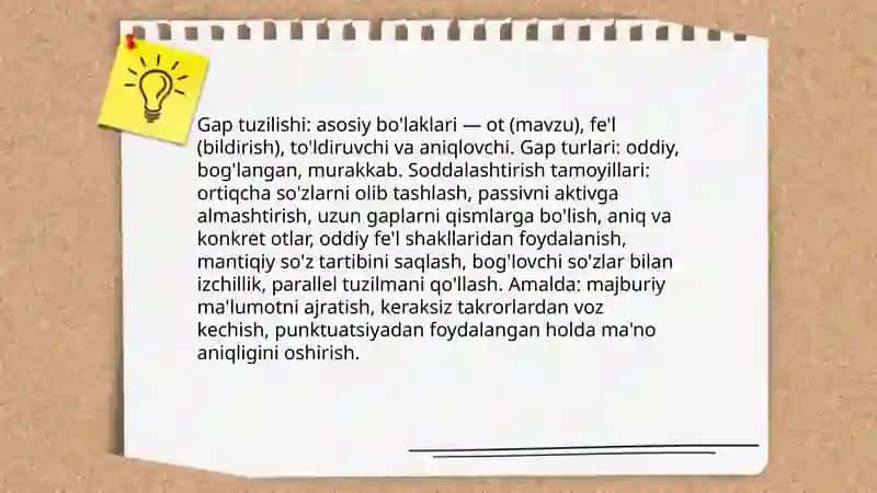 Fikrlarni tushunarli va samarali ifodalash mashgʻuloti 4