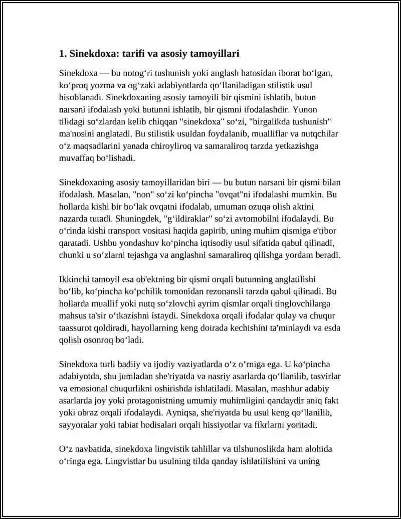 Sinekdoxa va uning mano yaratishdagi roli 4