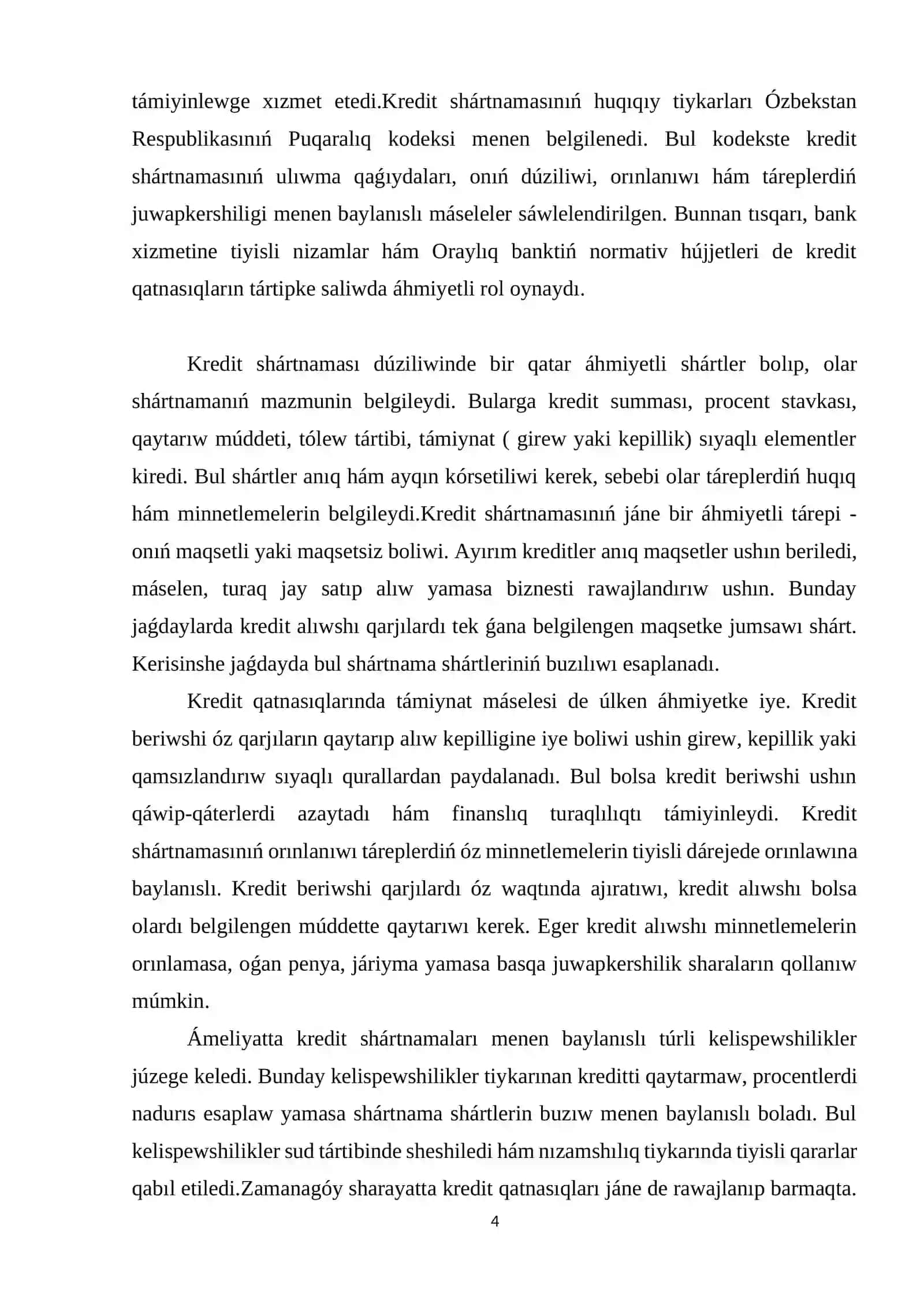 Krеdit shártnaması 4