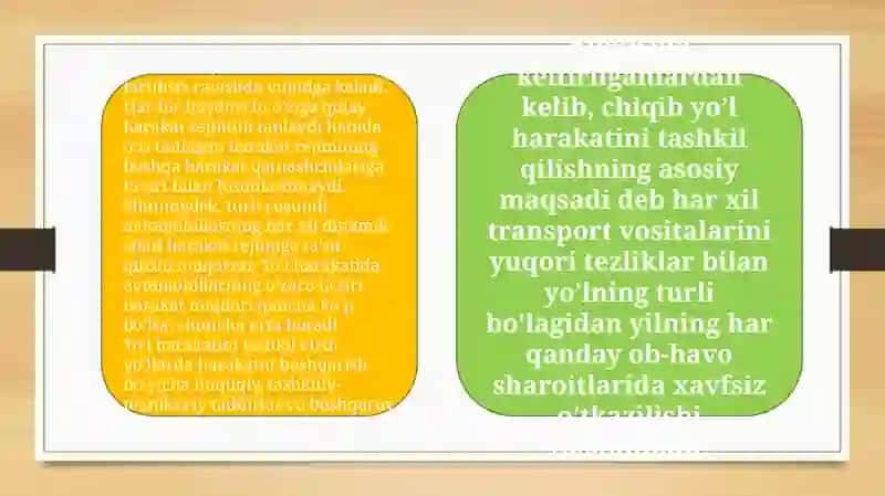 Transport va logistika fakulteti - Yo'nalishi 4-kurs talabasi Mirzaabdullayev Otabekning harakat havsizligi nitashkilotish asoslari fanidan qayta o'zlashtirish 4