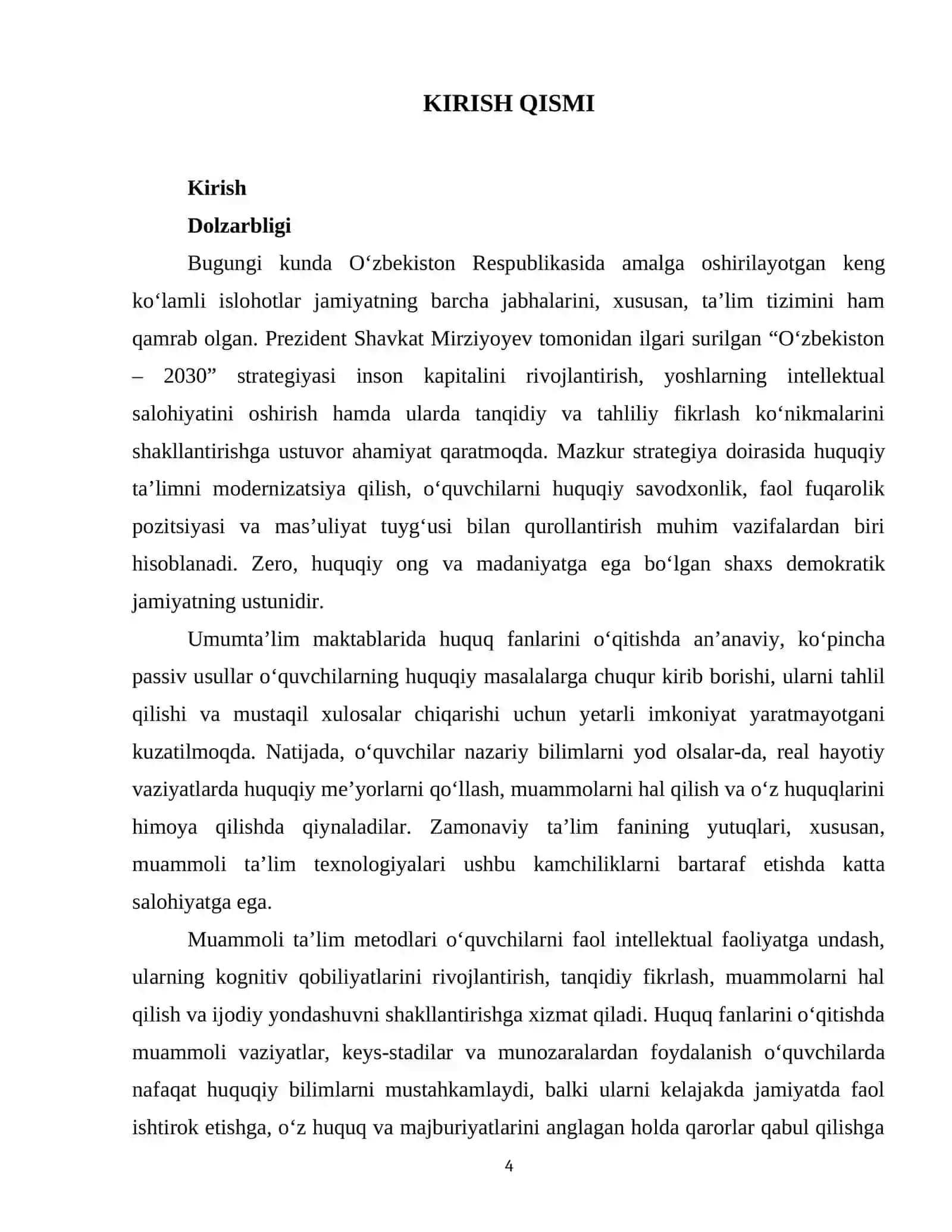 Huquq fanlarini o'qitishda muammoli ta’lim metodlaridan foydalanish (umumta’lim maktablari misolida) 4