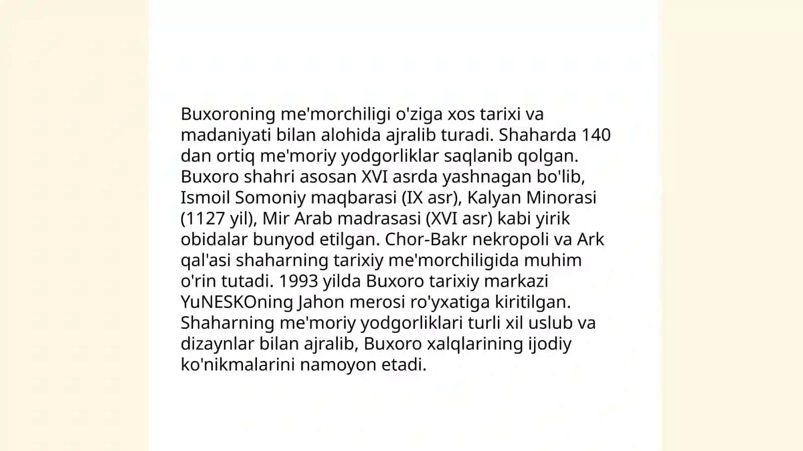 Buxoro davlat badiiy me'morchilik muzey qoʻriqxonasi 4