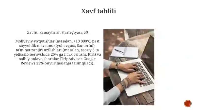 Gastiranomik turizm bilan shugʻulanuvchi korxona faoliyati taxlili 4