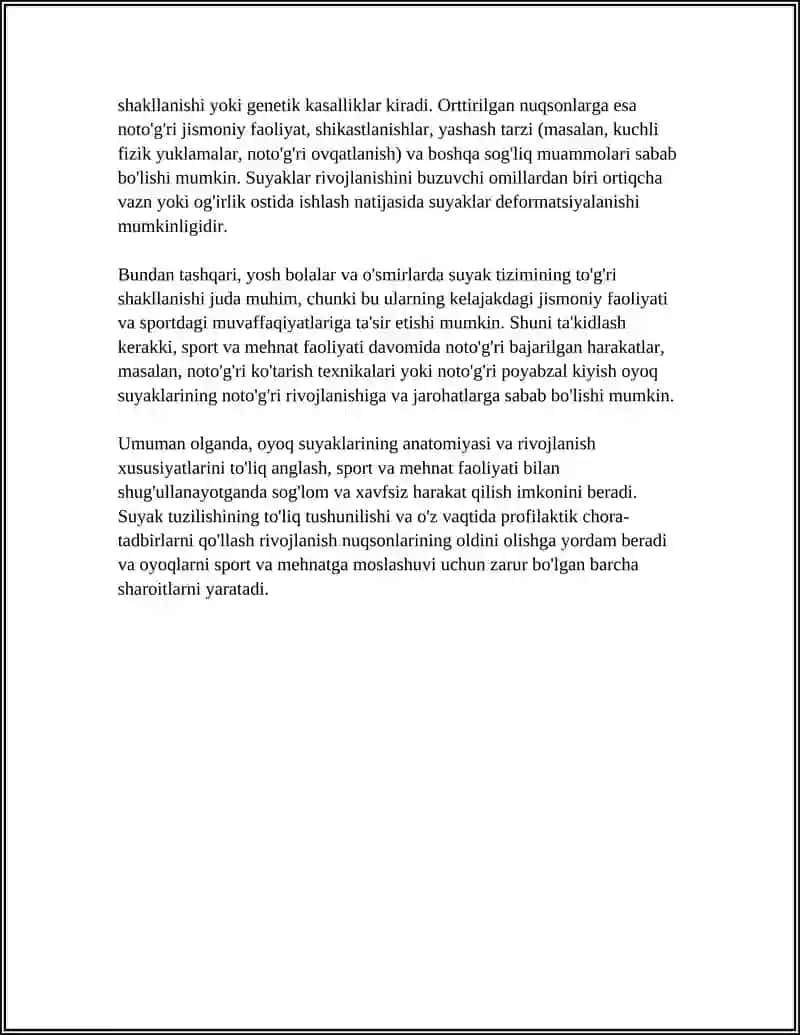 Oyoq suyaklarining anatomiyasi va rivojlanish xususiyatlari 4
