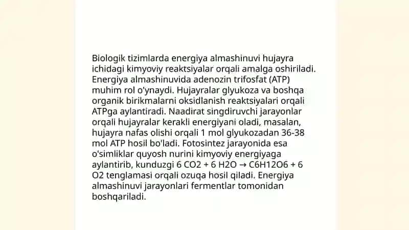 Biologik jarayonlar dermodinamikasi 4