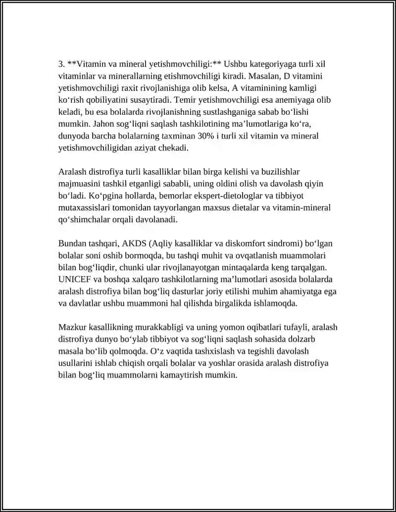 Aralash Distrofiya Referat 4