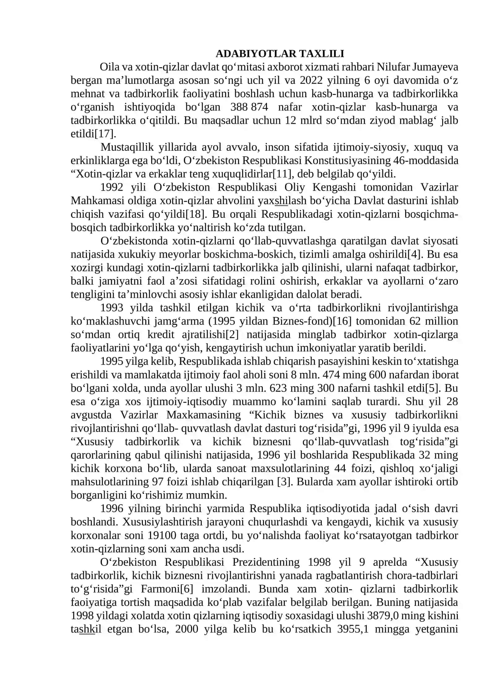 JAMIYATDAGI AYOLLARNI TADBIRKORLIKKA O‘RGATISHNING O‘ZIGA XOS XUSUSIYATLARI VA TENDENSIYASI (O‘ZBEKISTON SHAROITIDA) 4