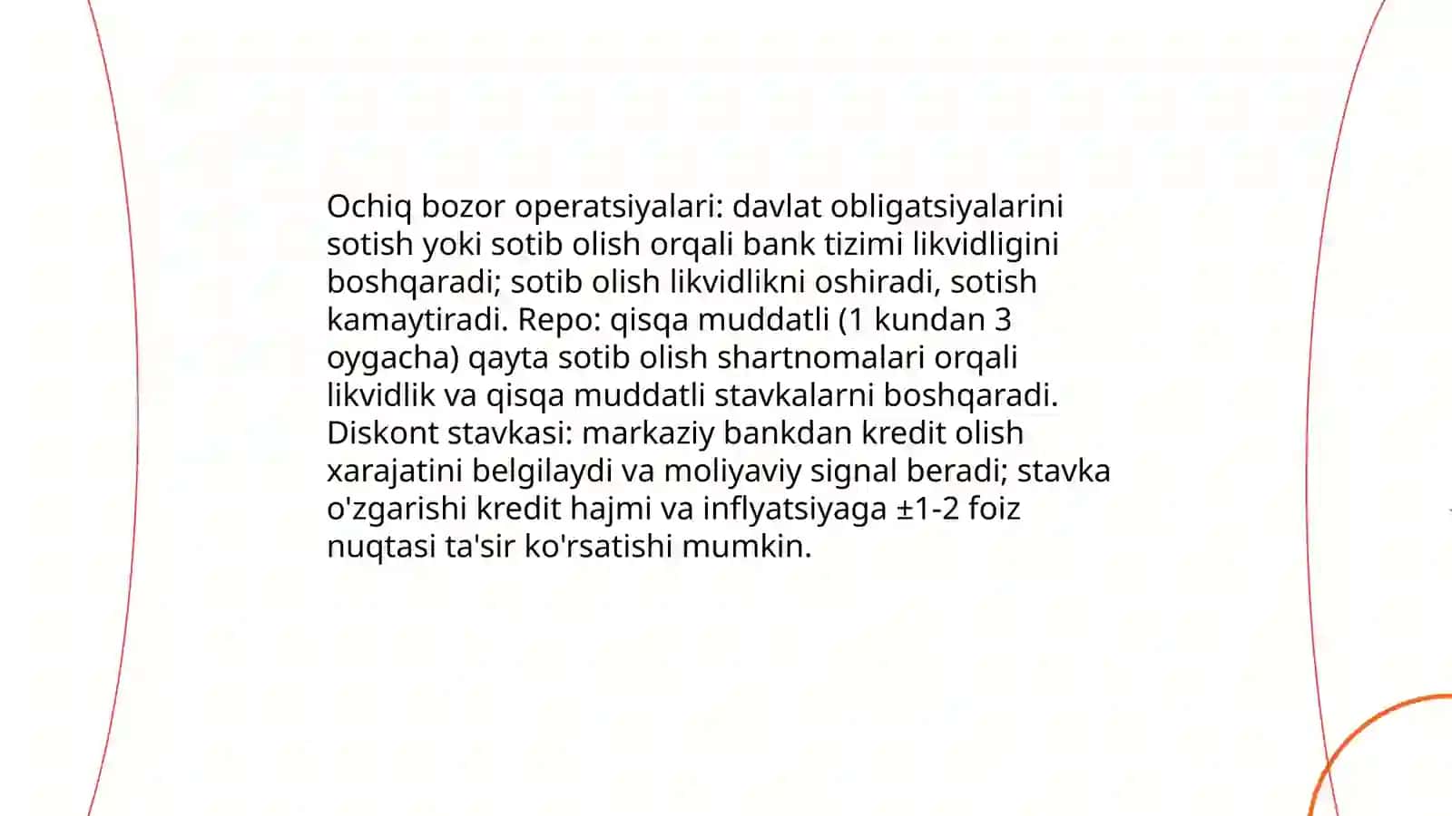Iqtisodiyotda pul kredit siyosati va undagi o'zgarishlar 4
