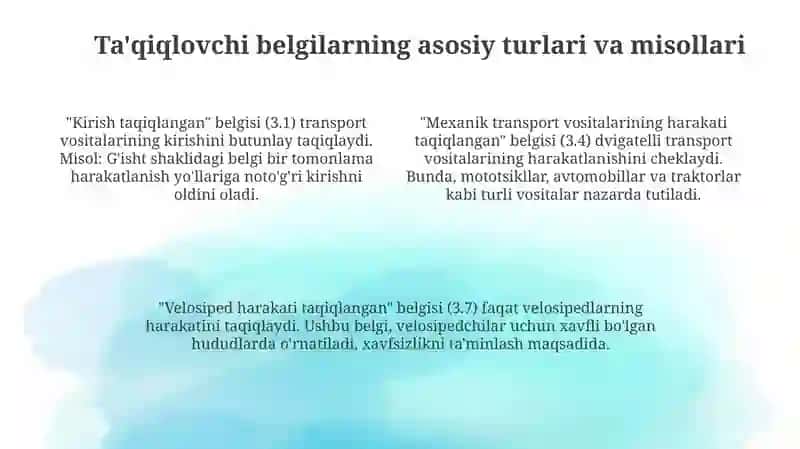Taqiqlovchi belgilar 4