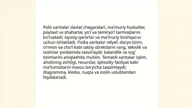 Plan va xaritalar bilan ishlash 4