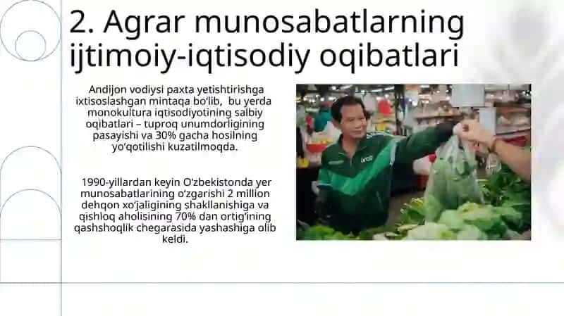 Agrar munosabatlar va ularning bozortizimdagi oʻrni 4