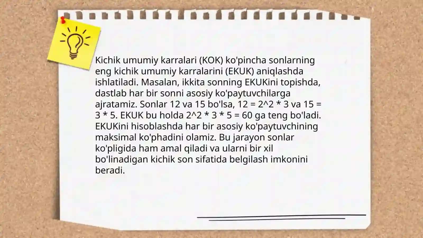 Natural sonlarning eng kichik umumiy karralisi va uning xossalari isboti 4